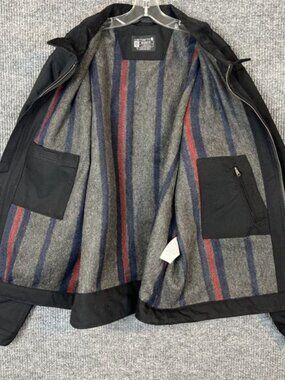 "Zero Day" Carhartt Black Film Crew Jacket Workwear Label Relaxed Fit Men's L